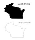 Wisconsin map silhouette Royalty Free Stock Photo