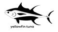 Yellowfin tuna Fish silhouette Royalty Free Stock Photo