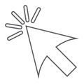 eps10 grey vector pointer or cursor line icon Royalty Free Stock Photo