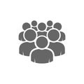 eps10 Illustration of crowd of grey people icon vector.