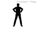 EPS 10 illustration of man in Conversation Angry pose on white background Royalty Free Stock Photo