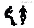 EPS 10 illustration of man in Conversation Intimate Talk pose on white background