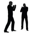 EPS 10 illustration of man in fight pose on white background Royalty Free Stock Photo
