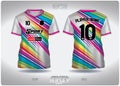 EPS jersey sports shirt vector.rainbow light in white pattern design, illustration, textile background for V-neck sports t-shirt,