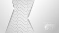 EPS10 monochrome abstract vector background. Graphic effect based on curved lines in relief with their shadows. Above them two pla