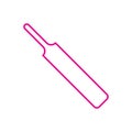 eps10 pink vector cricket bat line icon