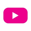 eps10 pink vector play button solid icon