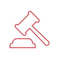 eps10 red vector auction line icon Royalty Free Stock Photo