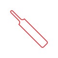 eps10 red vector cricket bat line icon