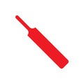eps10 red vector cricket bat solid icon