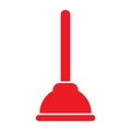 eps10 red vector plunger solid icon Royalty Free Stock Photo