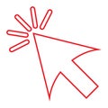 eps10 red vector pointer or cursor line icon Royalty Free Stock Photo