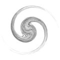 Cycle design element with contort, spin effect. Abstract swerve circlet spiral