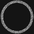 Grayscale random squares in circle formation abstract geometric element. Circle, circular mosaic