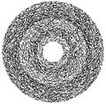 Grayscale random squares in circle formation abstract geometric element. Circle, circular mosaic