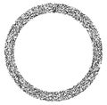 Grayscale random squares in circle formation abstract geometric element. Circle, circular mosaic
