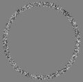 Grayscale random squares in circle formation abstract geometric element. Circle, circular mosaic