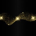 Vector abstract sparkling golden glitter wave Royalty Free Stock Photo
