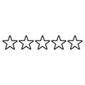 eps10 vector black five stars rating line icon