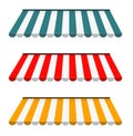 Colorful set of striped awnings Royalty Free Stock Photo