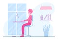 Instruction of A Correct Sitting Position During Office Work Flat Illustration Royalty Free Stock Photo