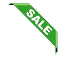 SALE - green ribbon banneron white background Royalty Free Stock Photo