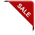 SALE - red ribbon banner on white background Royalty Free Stock Photo