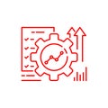 eps10 vector illustration of an automation or implement icon with thin line art gear.