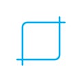 eps10 vector illustration of a blue crop tool icon Royalty Free Stock Photo