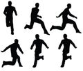 EPS 10 vector illustration of boy silhouette in Leaping pose Royalty Free Stock Photo