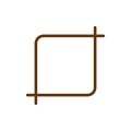 eps10 vector illustration of a brown crop tool icon Royalty Free Stock Photo