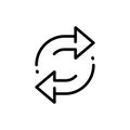 eps10 vector illustration of a double reverse arrow symbol.