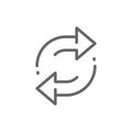 eps10 vector illustration of a double reverse arrow symbol