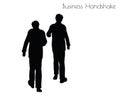 EPS 10 vector illustration of man in Business Handshake pose on white background