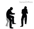 EPS 10 vector illustration of man in Business On the Phone pose on white background