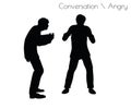 EPS 10 vector illustration of man in Conversation Angry pose on white background Royalty Free Stock Photo