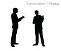 EPS 10 vector illustration of man in Conversation Happy Talk pose on white background Royalty Free Stock Photo