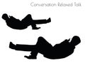 EPS 10 vector illustration of man in Conversation Relaxed Talk pose on white background Royalty Free Stock Photo