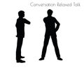 EPS 10 vector illustration of man in Conversation Relaxed Talk pose on white background Royalty Free Stock Photo