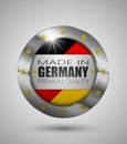 EPS10 Vector illustration. Realistic button. Made in Germany, Premium Quality.