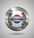EPS10 Vector illustration. Realistic button. Made in South Korea, Premium Quality.