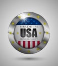 EPS10 Vector illustration. Realistic button. Made in USA, Premium Quality. Royalty Free Stock Photo