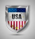 EPS10 Vector illustration. Realistic shield. Made in USA, Premium Quality. Royalty Free Stock Photo