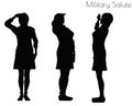 EPS 10 vector illustration of a woman in salute pose on white background