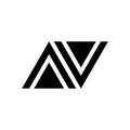 eps10 vector initial letters ANV or AV monogram logo design template