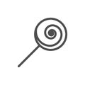 eps10 vector lollipop line art icon or logo element template. spiral sweet candy outline symbol