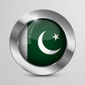 EPS10 Vector Patriotic Button with PakistanButton.jpg flag colors. Royalty Free Stock Photo