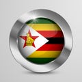 EPS10 Vector Patriotic Button with ZimbabweButton.jpg flag colors. Royalty Free Stock Photo