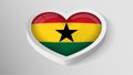 EPS10 Vector Patriotic heart with flag of Ghana Royalty Free Stock Photo