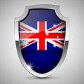 EPS10 Vector Patriotic shield with flag of Australia Royalty Free Stock Photo